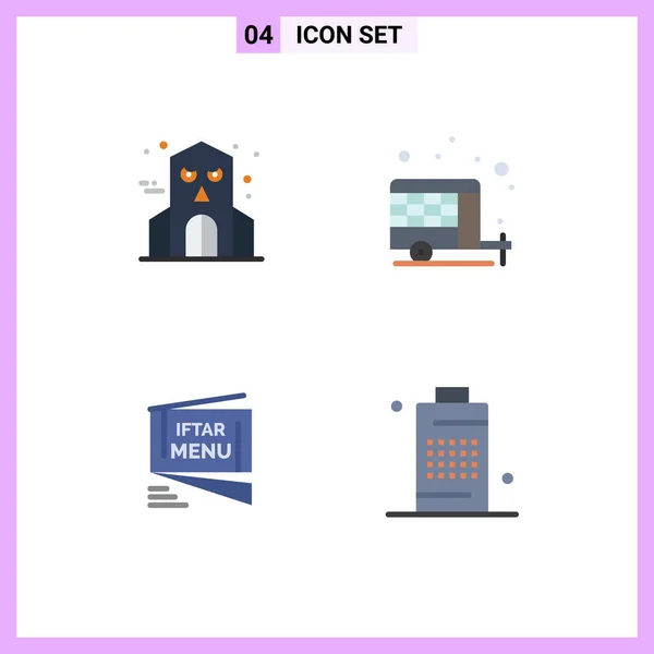 Pack Modern Flat Icons Signs Symbols Web Print Media Halloween — Stock Vector
