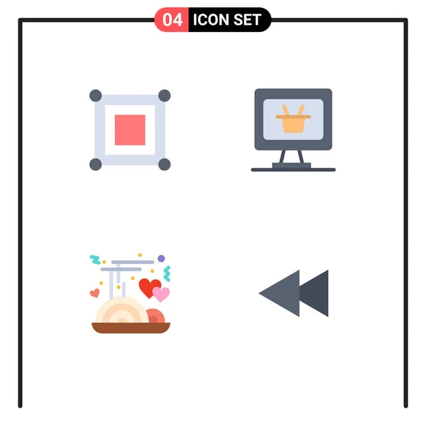 Stock Vector Icon Pack Mit Linienzeichen Und Symbolen Für Platten — Stockvektor