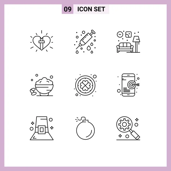 Universal Icon Symbols Group Modern Outlines Open Sweet Needle Date — Διανυσματικό Αρχείο