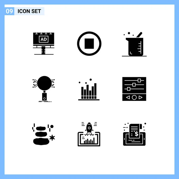 Stock Vector Icon Pack Line Signs Symbols Business Research Bigger — Stockový vektor