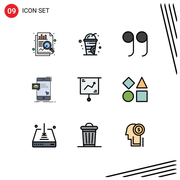 Conjunto Icones Modernos Símbolos Sinais Para Apresentação Finanças Granel Gráfico — Vetor de Stock