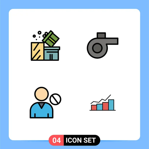 Pictogram Set Simple Filledline Flat Colors Gift Interface Shopping Whistle — 스톡 벡터