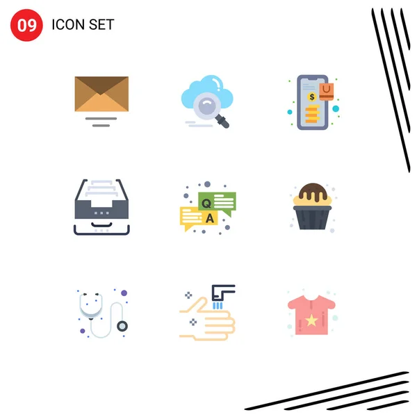 Stock Vector Icon Pack Line Signs Symbols Answer Document Banking — Stock Vector