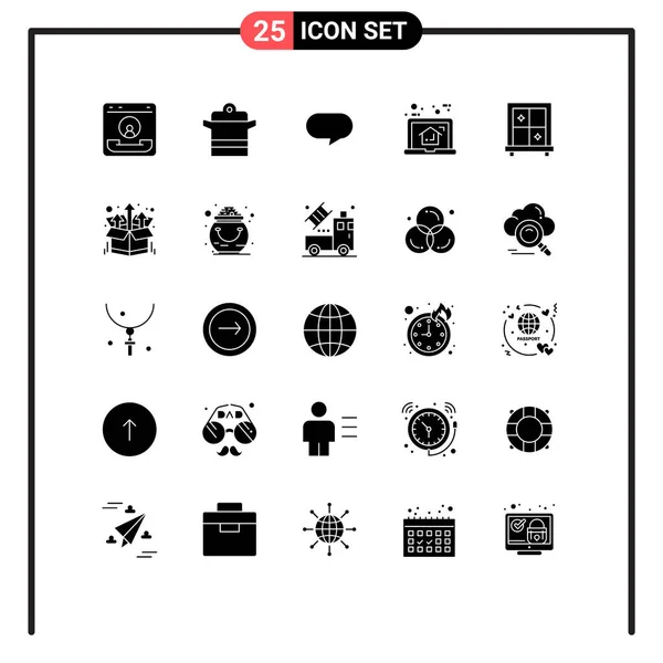 Stock Vector Icon Pack Líneas Signos Símbolos Para Bienes Raíces — Vector de stock