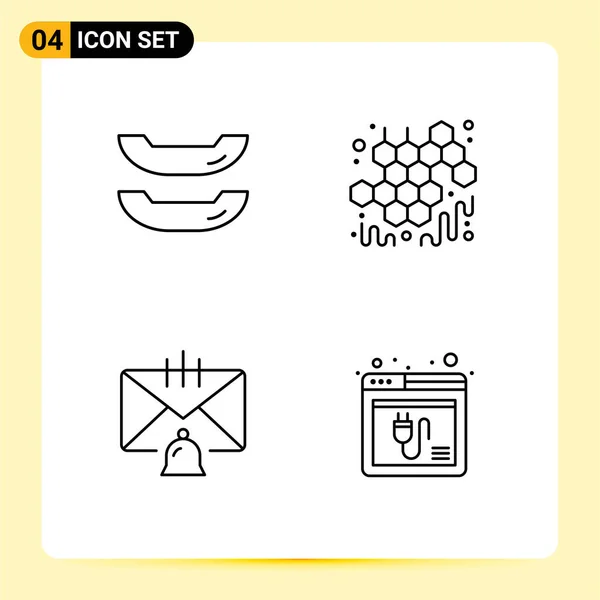 Creative Icons Modern Signs Symbols Boat Email Honey Bell Browser — Stock Vector