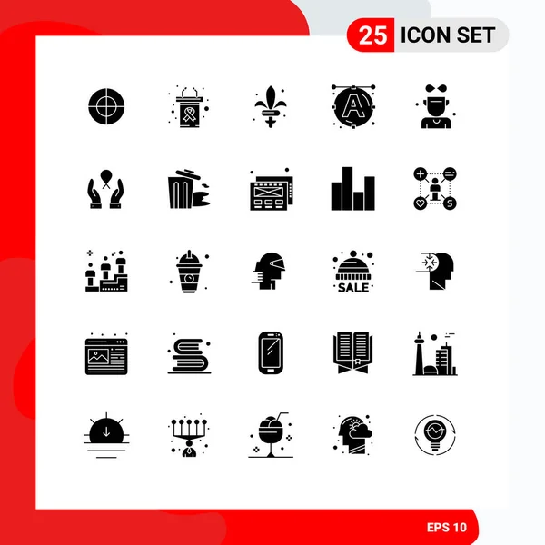 Universal Icon Symbols Groep Van Moderne Solid Glyphs Van Medaille — Stockvector