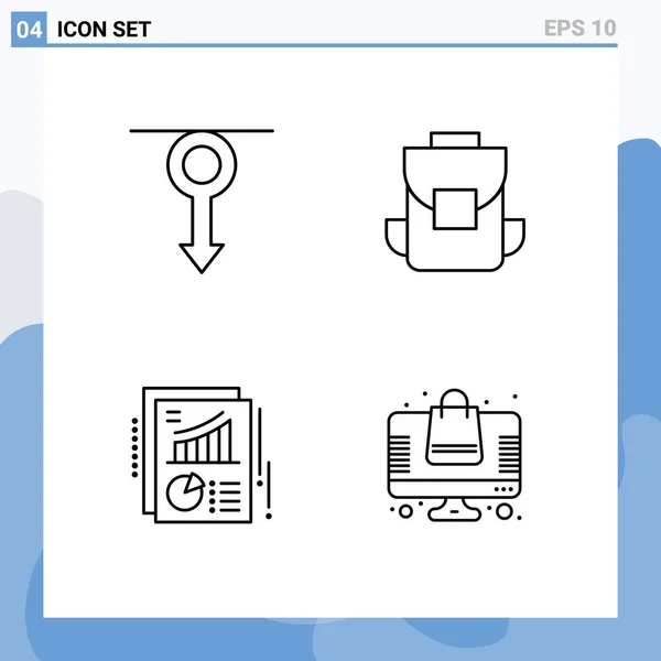 Creative Icons Modern Signs Symbols Boy Chart Man Multimedia Pie — Stockový vektor