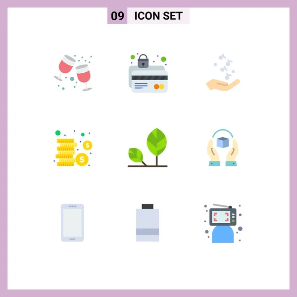 Stock Vector Icon Pack Linii Semne Simboluri Pentru Pământ Monede — Vector de stoc