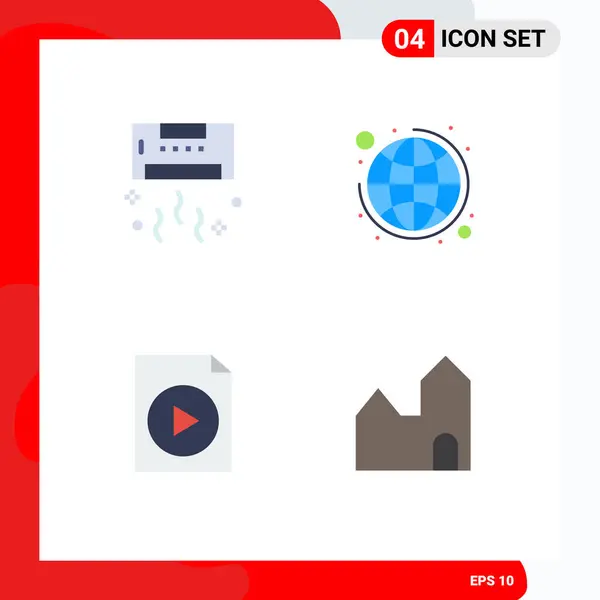 Benutzeroberfläche Flaches Icon Pack Moderner Zeichen Und Symbole Für Luft — Stockvektor
