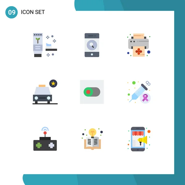 Set Modern Icons Sysymbols Signs Toggle Control Device Vehicles Important — Vector de stock