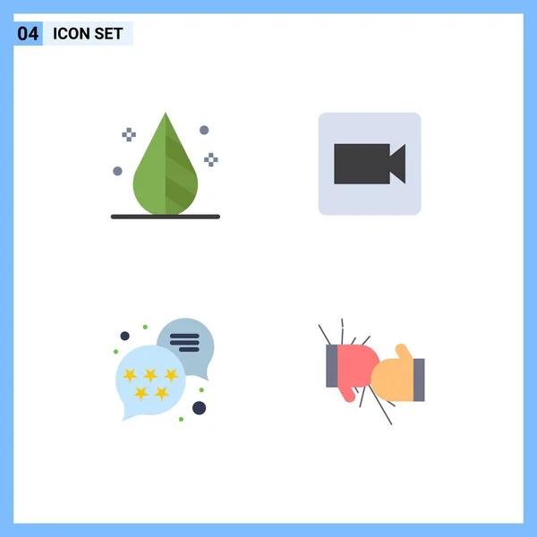 Mobile Interface Flat Icon Set Mit Piktogrammen Von Farbe Bewertung — Stockvektor