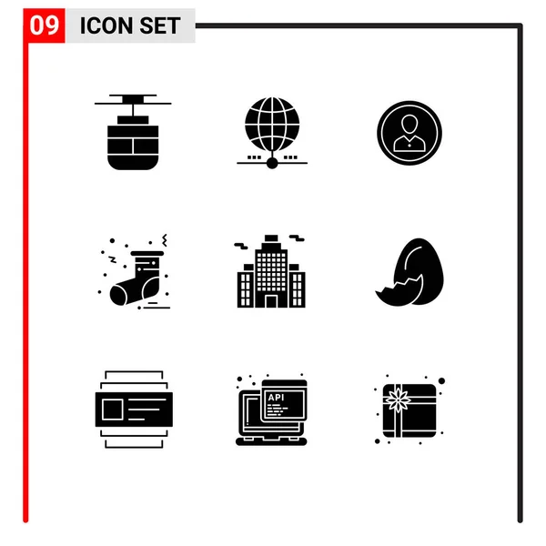 Icônes Créatifs Signes Symboles Modernes Chaussette Utilisateur Réseau Profil Personnes — Image vectorielle