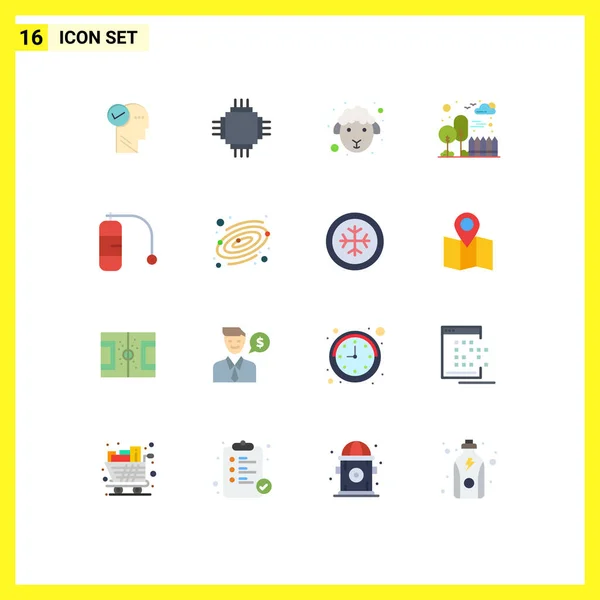 Set Modern Icons Symbols Signs Diving Cityscape Equipment City Sheep — Stock Vector