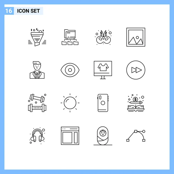 Universal Icon Symbols Group Modern Outlines Photo Furniture Computing Frame — 스톡 벡터