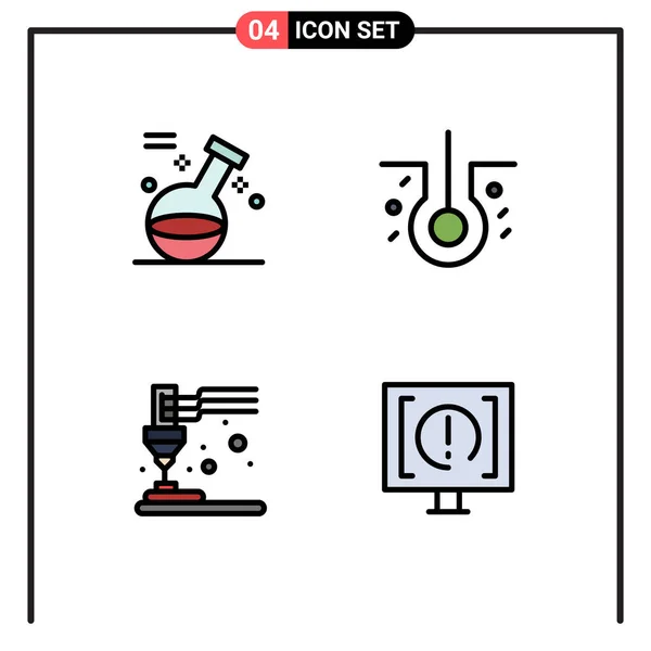 Stock Vector Icon Pack Mit Linienzeichen Und Symbolen Für Element — Stockvektor