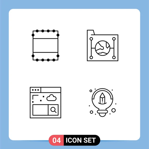 Creative Icons Modern Signs Sysymbols Layout Search Data Network Design — Archivo Imágenes Vectoriales