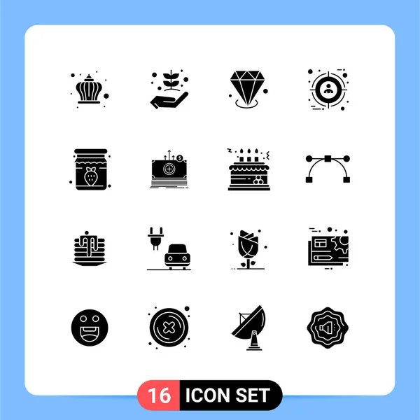 Conjunto Iconos Interfaz Usuario Moderna Signos Símbolos Para Mermelada Objetivo — Vector de stock