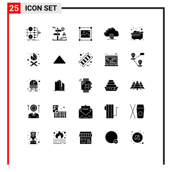 Iconos Creativos Signos Símbolos Modernos Documento Nube Bienes Raíces Imagen — Archivo Imágenes Vectoriales