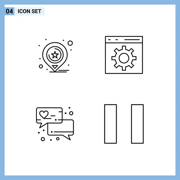 Conjunto Universal Colores Planos Para Aplicaciones Web Móviles Mensaje Amor — Archivo Imágenes Vectoriales