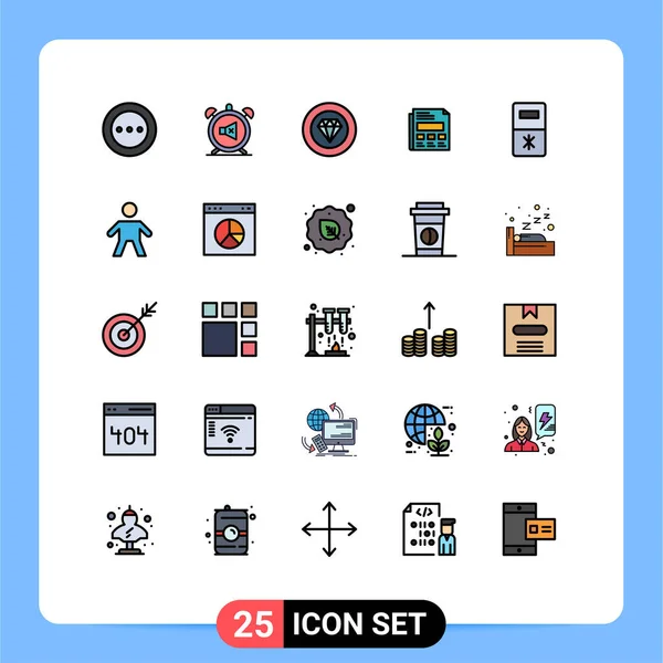 Set Modern Icons Symbols Signs Presentation Paper Report Jewelry Editable — Stock Vector