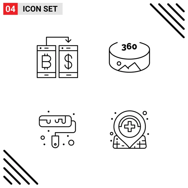 Universal Icon Symbols Group Modern Filledline Flat Colors Cashless Roller — Stock Vector
