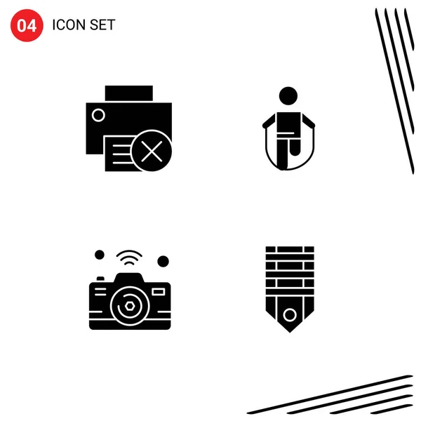 Mobile Interface Solid Glyph Set Pictograms Computer Doting Hardware Jump — 스톡 벡터