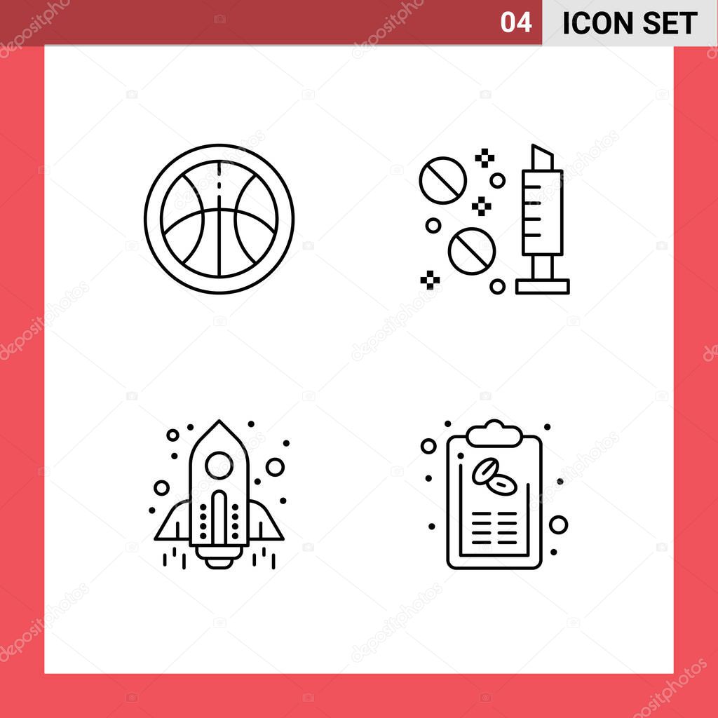 Set Of 4 Modern Ui Icons Symbols Signs For Education Startup Drug Syringe Bill Editable Vector Design Elements Premium Vector In Adobe Illustrator Ai Ai Format Encapsulated Postscript Eps Eps Format