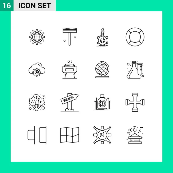 Creative Icons Modern Signs Sysymbols Essential Development Gardener Tube Laboratory — Vector de stock