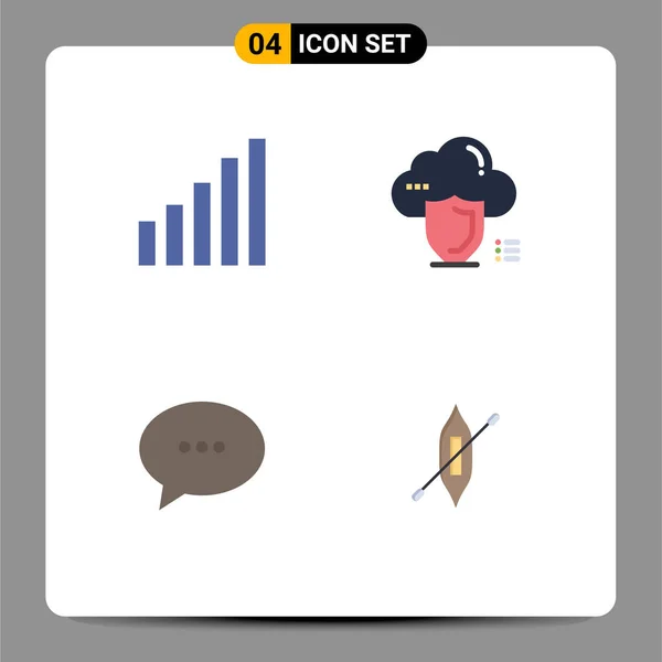 Set Modern Icons Sysymbols Signs Connection Conversation Cloud Safety Bubble — Vector de stock