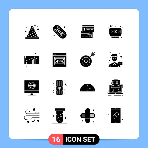 Universal Icon Symbols Group Modern Solid Glyphs Chart Money Direct — Stock Vector