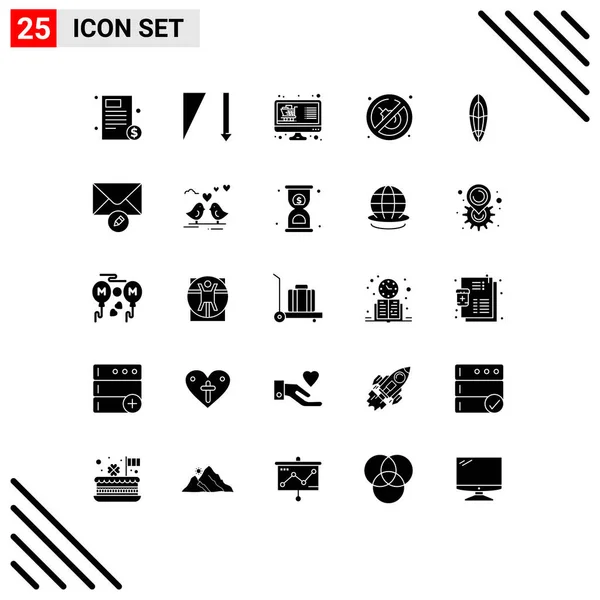 Mobile Interface Solid Glyph Set Pictograms Sports Place Buy List — 스톡 벡터