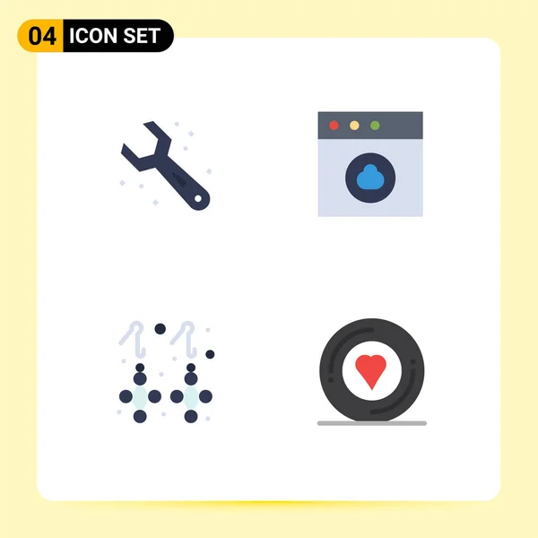 4 User Interface Flat Icon Pack of modern Signs and ...