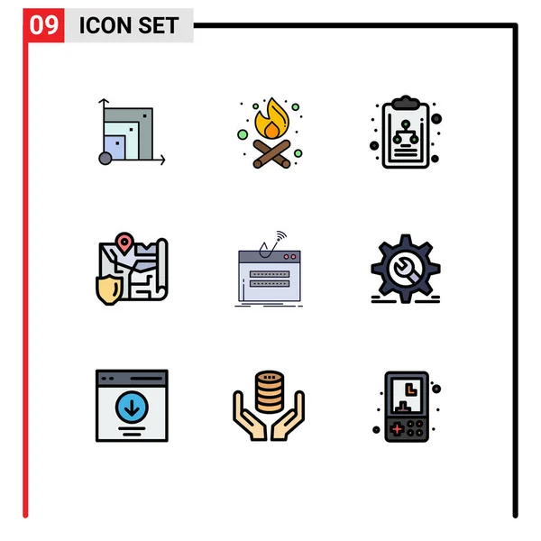 Universal Icon Symbols Group Modern Filledline Flat Barvy Hesla Internetu — Stockový vektor