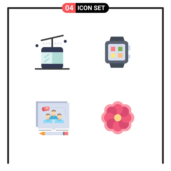 Packung Mit Kreativen Flat Icons Von Gondel Argument Elektronik Technologie — Stockvektor