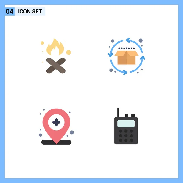 Set Modern Icons Sysymbols Signs Burn Hospital Pollution Life Cycle — Archivo Imágenes Vectoriales