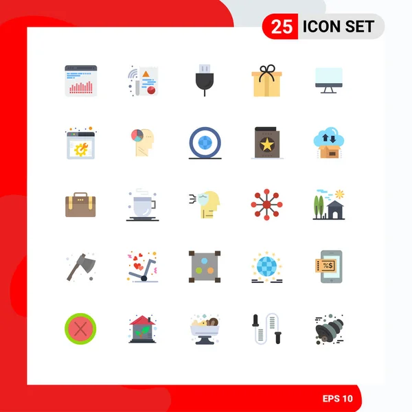 Set Modern Icons Symbols Signs Screen Computer Electronics Motivation Gift — Stock Vector