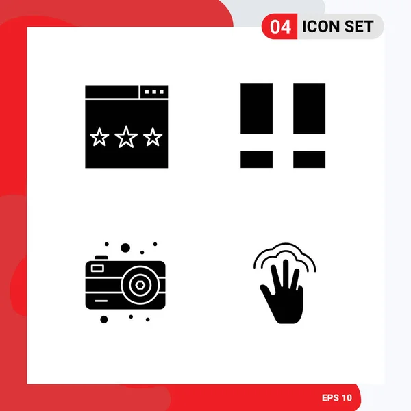 Universal Icon Symbols Group Modern Solid Glyphs Engine Camera Rangsor — Stock Vector