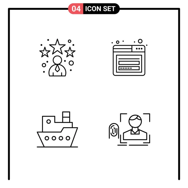 Universal Icon Symbols Group Modern Filledline Flache Farben Von Avatar — Stockvektor