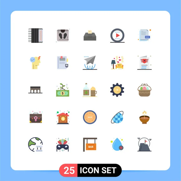 Set Modern Icons Symbols Signs Document Doc Extension Archive Doc — Stockový vektor