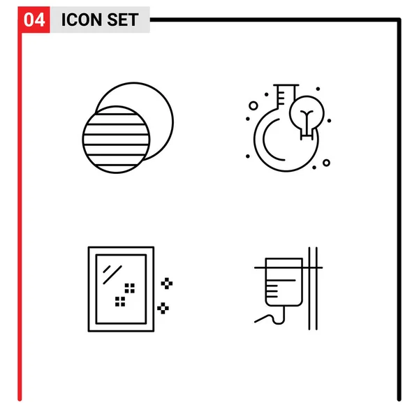 Pictogram Set Van Eenvoudige Filledline Flat Colors Eclipse Mirror Sun — Stockvector