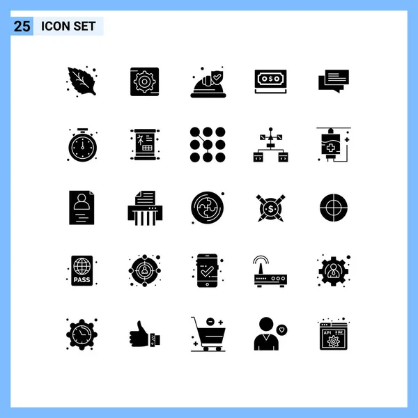 Creative Icons Modern Signs Symbols Ecommerce Chat Security Note Payment — Stock Vector