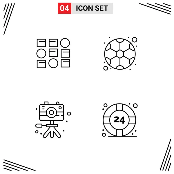 Universal Icon Symbols Group Modern Filledline Flat Colors Pattren Image — Stock Vector