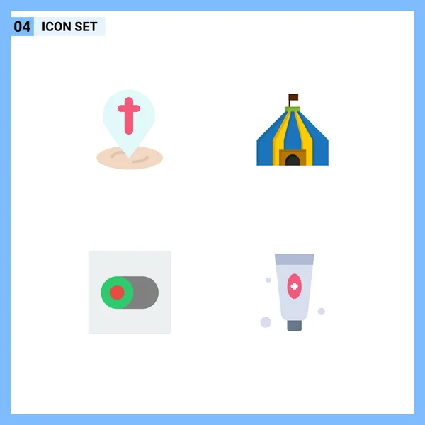 Mobile Interface Flat Icon Set Pictograms Location Toggle Pin Circus — Stockový vektor