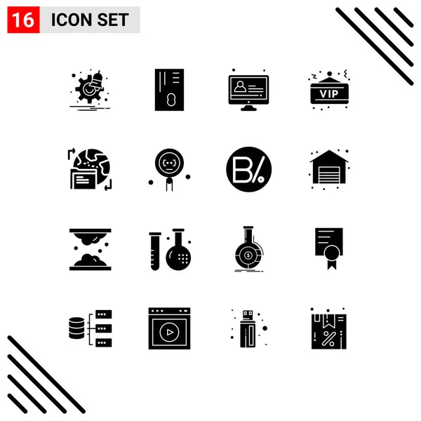 Creative Icons Modern Signs Symbols Data World Education Gdpr Night — Stock Vector