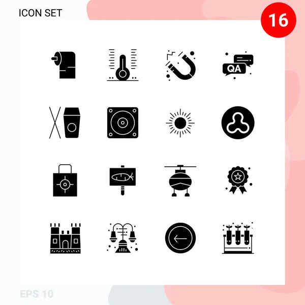 User Interface Pack Basic Solid Glyphs Electric Chinese Education Box — Stock Vector