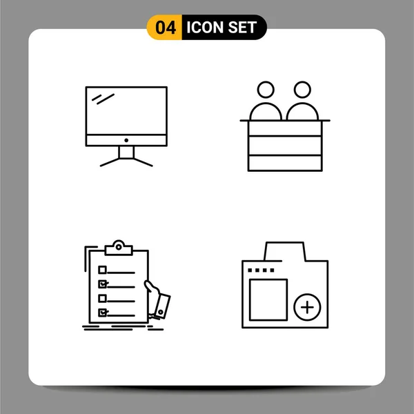 Creative Icons Modern Signs Symbols Computer Checklist Imac Human Expertise — Stock Vector