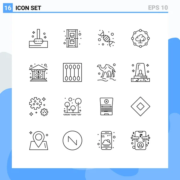 Grupo Esboços Sinais Símbolos Para Dinheiro Banco Biologia Compartilhamento Computação — Vetor de Stock