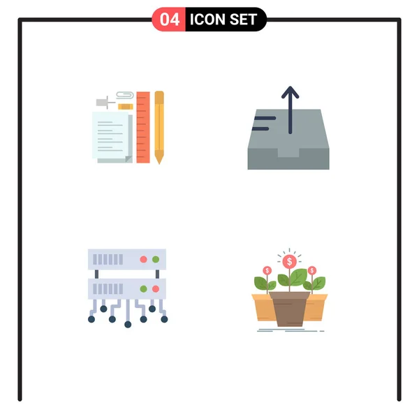 Emballage Icônes Plates Modernes Signaux Symboles Pour Les Médias Imprimés — Image vectorielle