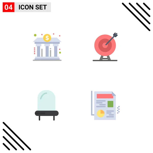 User Interface Flat Icon Pack Modern Signs Symbols Bank Goal — Stock Vector