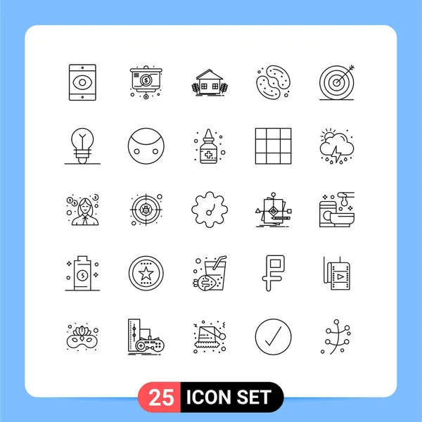 Mobile Interface Line Set Pictograms Creative Sweets Urban Food Candy — Stockový vektor
